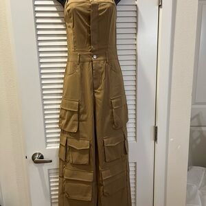 Women’s Cargo Jumpsuit in Khaki